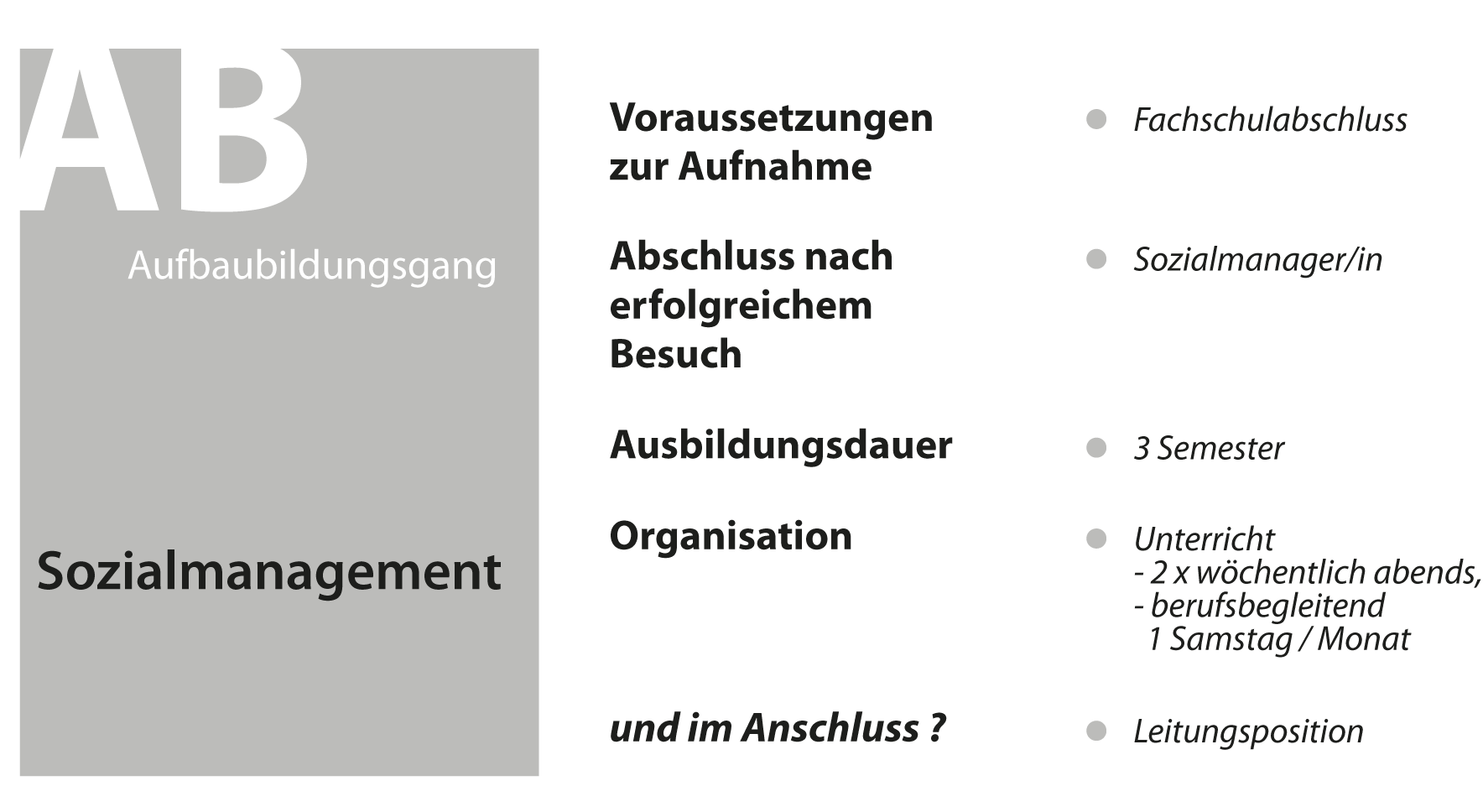 SOZ- Aufbaubildungsgang Sozialmanagem.